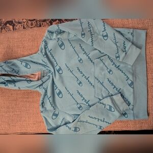 Champion Teal Script Hoodie